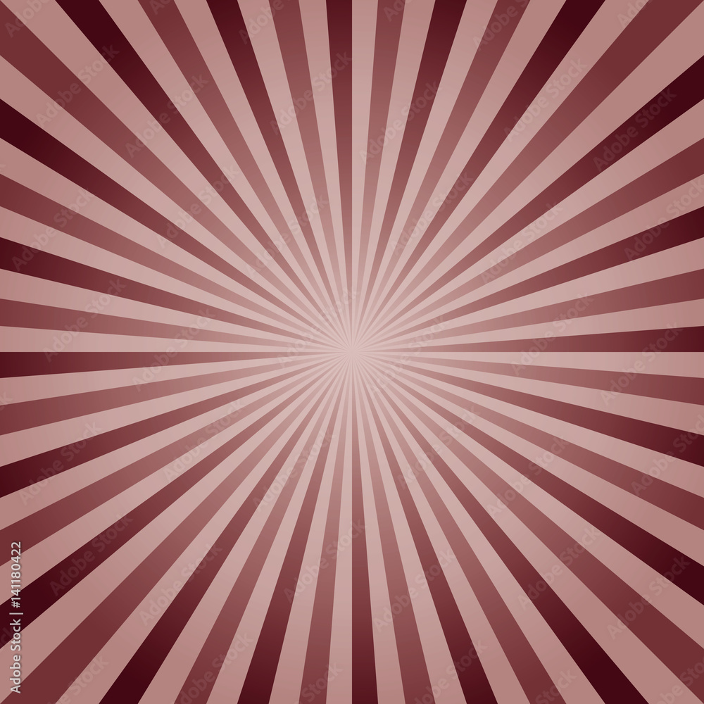 Fototapeta premium Abstract background. Dark Red Brown rays background. Vector 