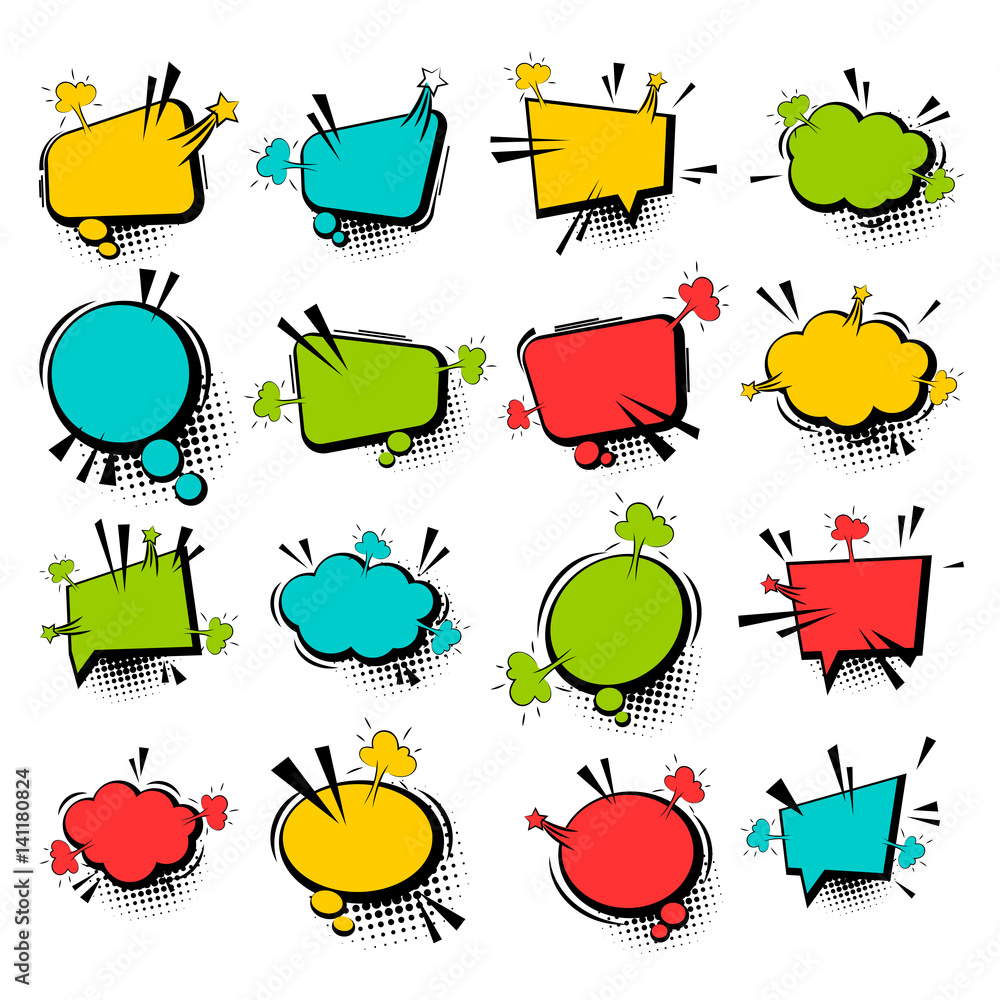 Comic collection empty cloud pop art Comic collection empty cloud pop art
