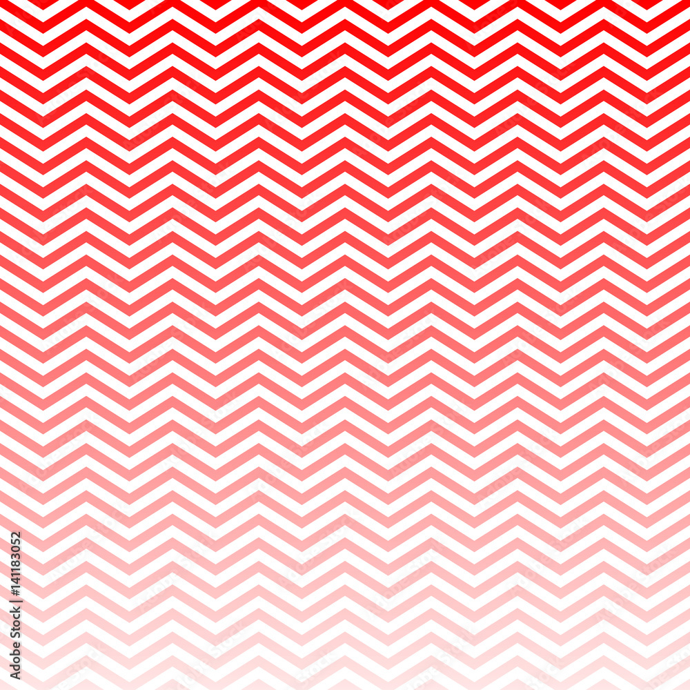 Red White Ombre Chevron Vector Pattern. Gradient Fade Textures Dip Dye