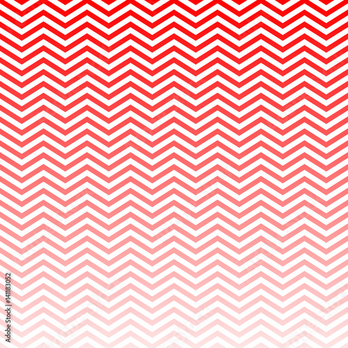 Red White Ombre Chevron Vector Pattern. Gradient Fade Textures Dip Dye Style. Horizontally Seamlessly Repeating Tile Swatch.