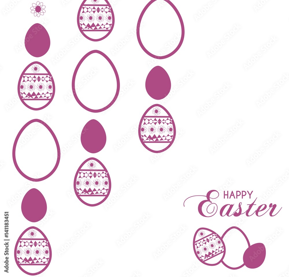 Easter card in shades of purple