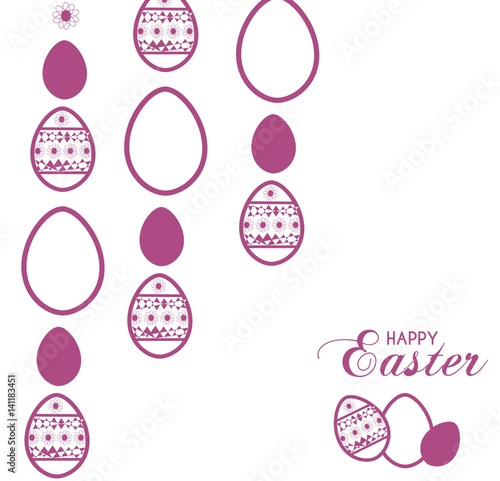 Easter card in shades of purple