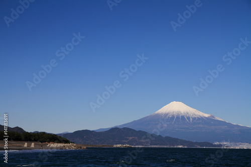 Mt. Fuji and sea, view from Mihono Matsubara in Shizuoka, Japan