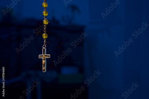 rosary on blackground with free space © Rolandas