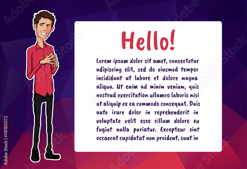 Vector character with bubble talk