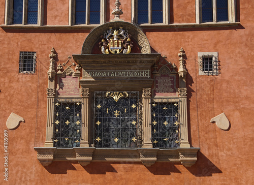  Lions and coats of arms on old town hall photo