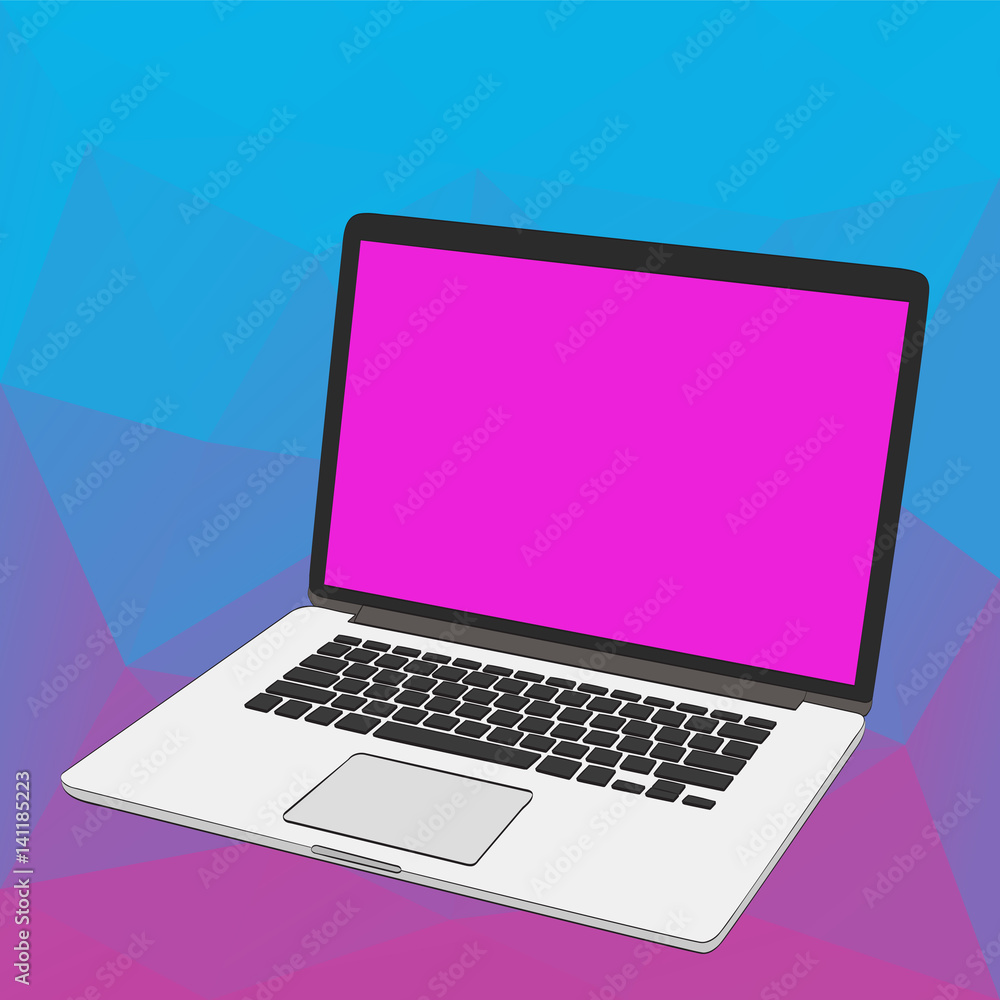 Vector banner with laptop Vector banner with laptop