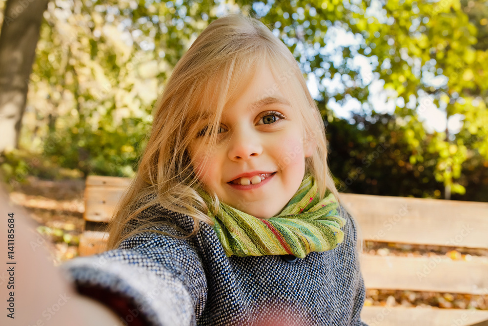 little girl walks in the autumn little girl walks in the autumn