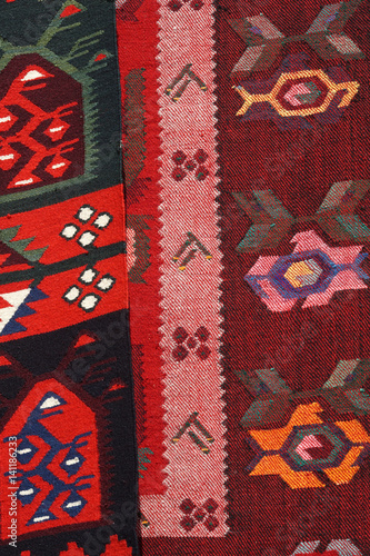 Hand made rug. Traditional woolen hand made rug
