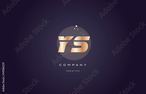 ys y s  gold metal purple alphabet letter logo icon template
