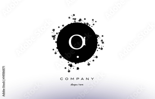 oi o i  circle grunge splash alphabet letter logo vector icon template