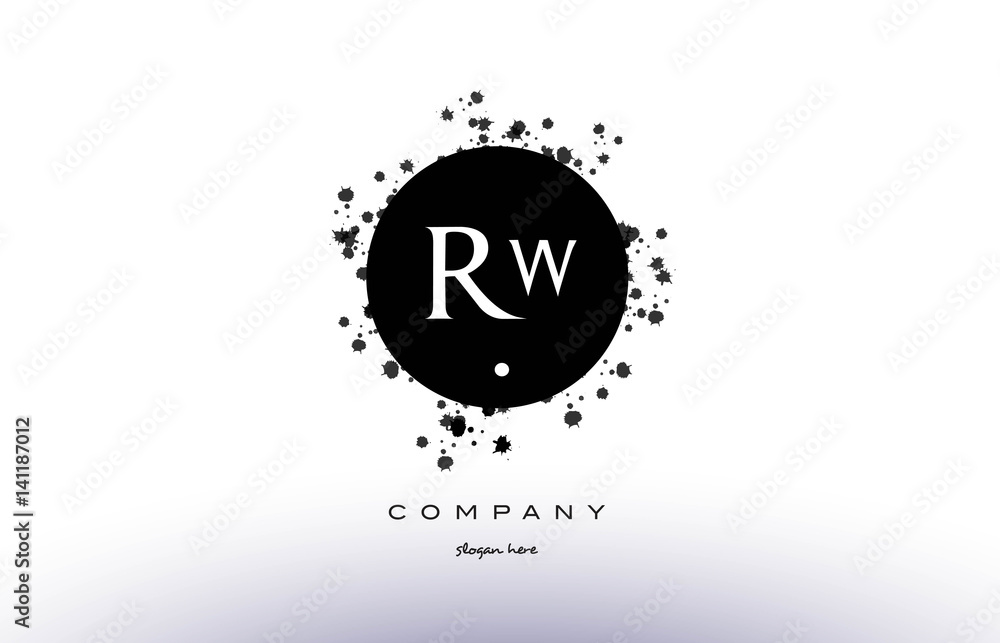 rw r w circle grunge splash alphabet letter logo vector icon template rw r w circle grunge splash alphabet letter logo vector icon template