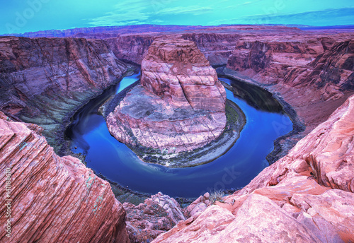Horseshoe bend before sunrise- Colorado river in Page, Arizona