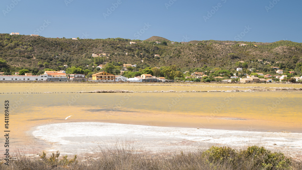Abandoned salt pans in Carloforte, San Pietro Island, Sardinia. Abandoned salt pans in Carloforte, San Pietro Island, Sardinia.