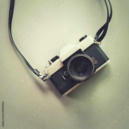 Vintage camera hang on the wall.