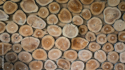 Wall decoration using logs