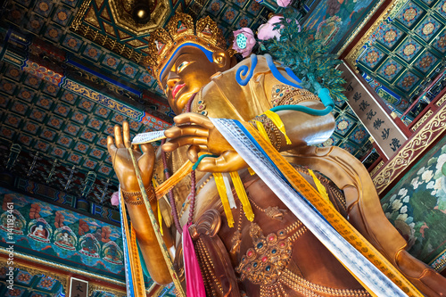  Maitreya Buddha statue in the Hall of Boundless Happiness, Lama Temple, Beijing