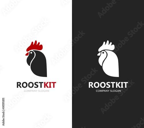 Vector of rooster and cock logo combination. Chinese and cockerel design element for new year cards