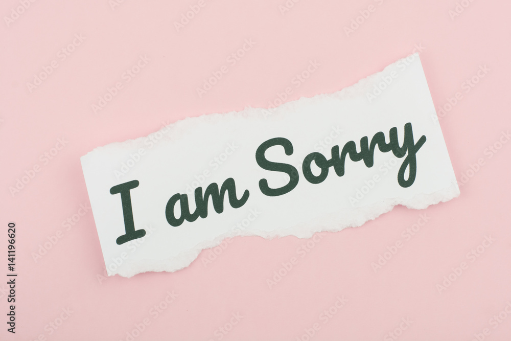 I'm sorry text concept write on paper I'm sorry text concept write on paper