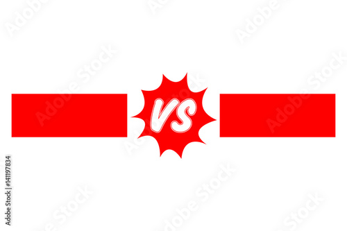 Simple red versus logo with a pop up background and blank rectangles for competitor names - Eps10 vector graphics and illustration