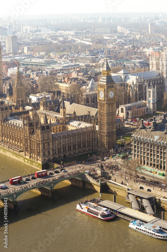 Big Ben and Westminster abbey in London, England photo