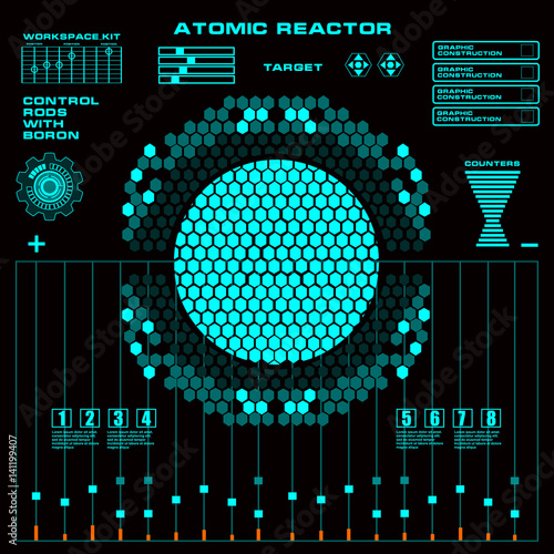Atomic reactor Futuristic virtual graphic touch user interface