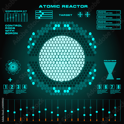 Atomic reactor Futuristic virtual graphic touch user interface