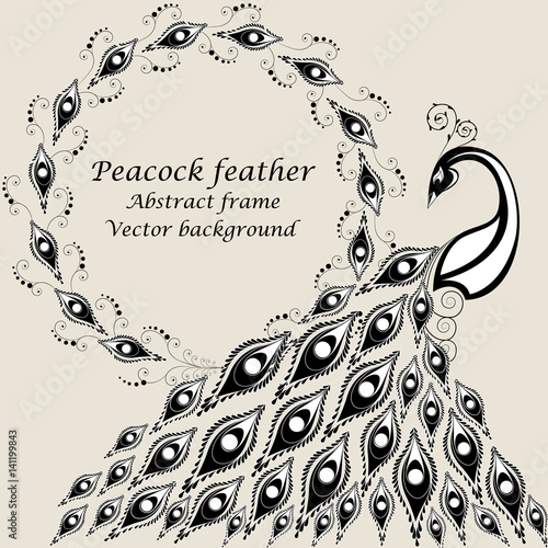 Decorative background with peacock
