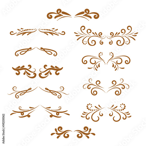 Page dividers set. Decorative elements