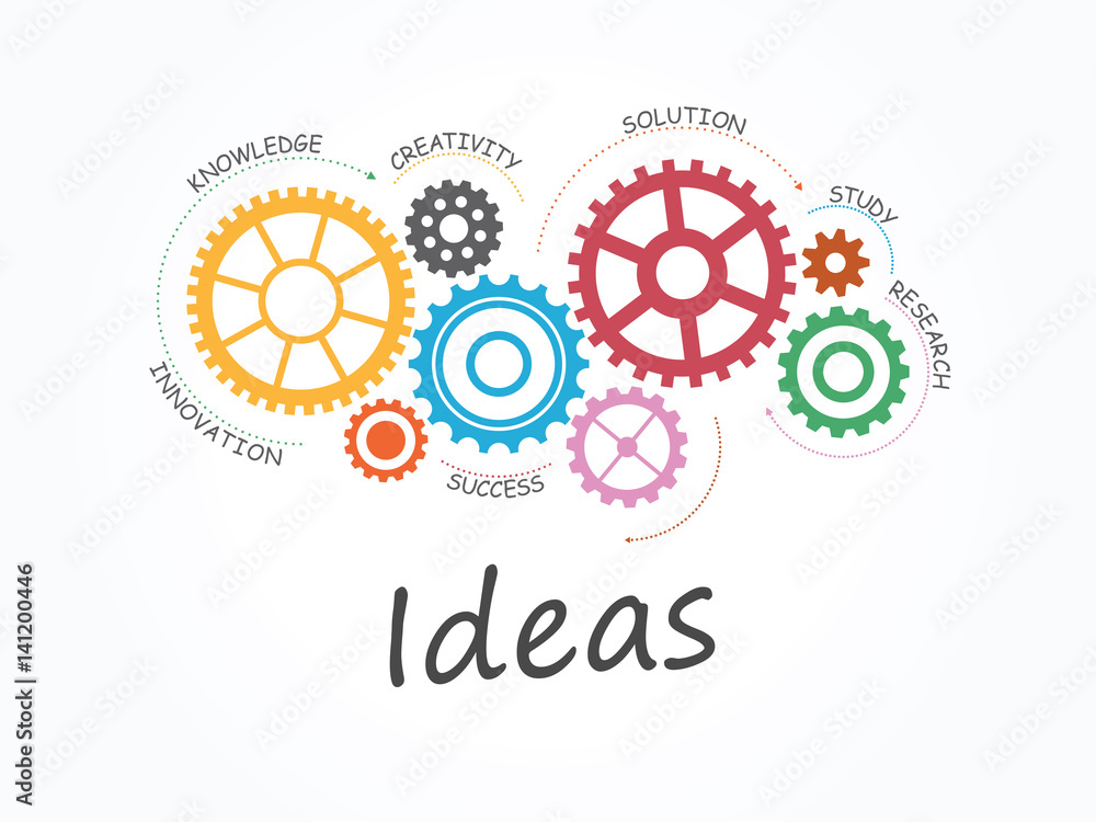 Ideas with Gear Concept. Infographic Template. Vector Illustration. Ideas with Gear Concept. Infographic Template. Vector Illustration.