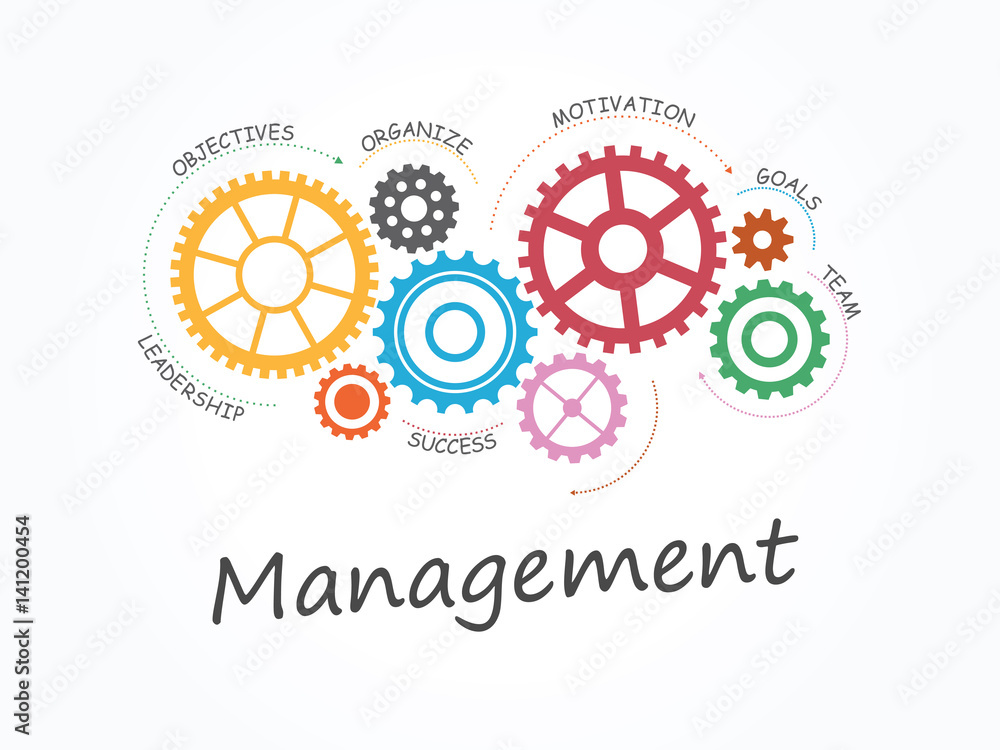 Management with Gear Concept. Infographic Template. Vector Illustration. Management with Gear Concept. Infographic Template. Vector Illustration.