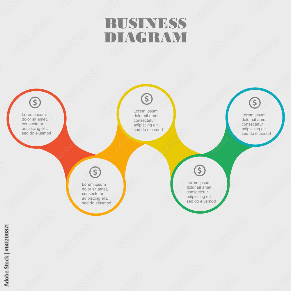 Business circle in flat design. Layout for your options or steps Business circle in flat design. Layout for your options or steps
