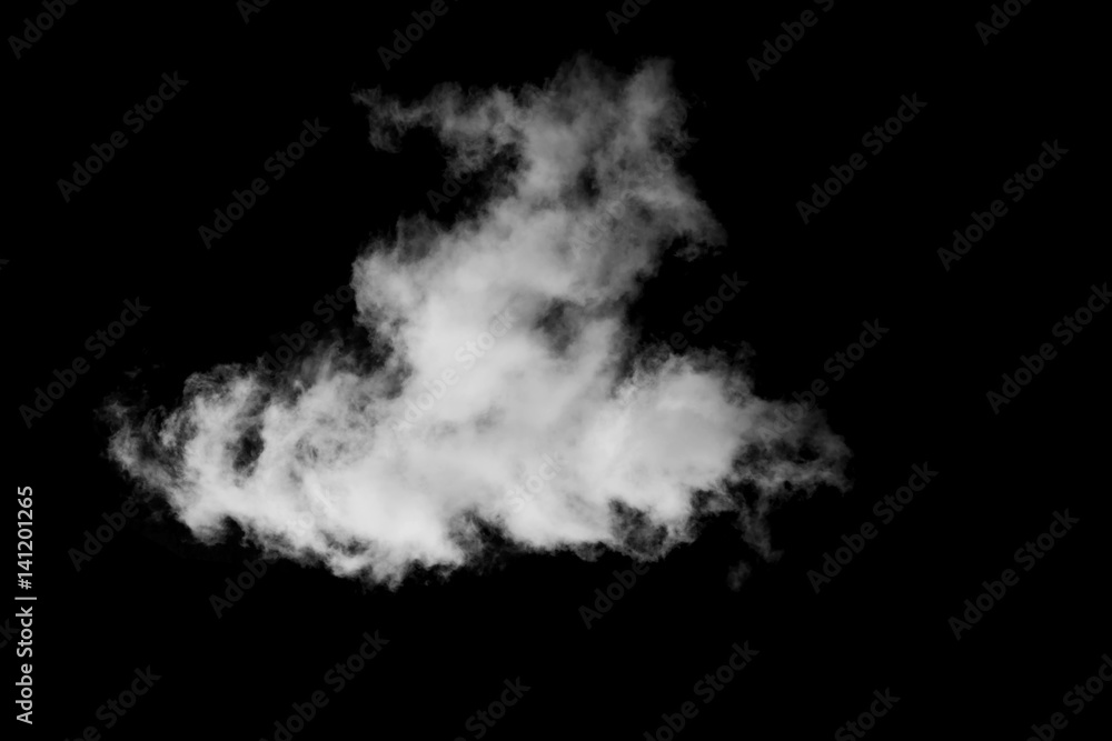 Close-up single white cloud isolated on black, Balck and white image Close-up single white cloud isolated on black, Balck and white image