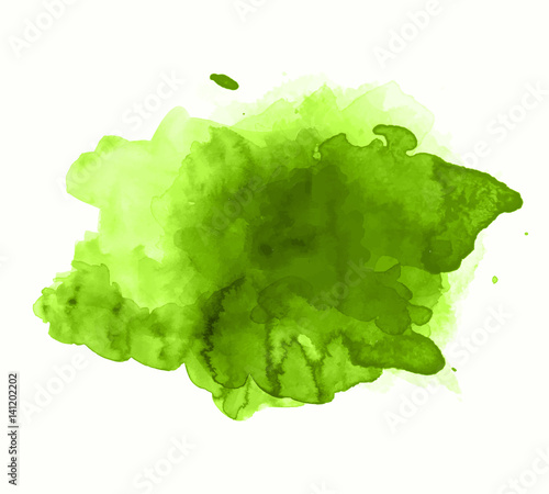 Green watercolor splash vector 