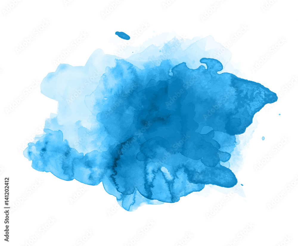 Obraz Wektor niebieski rozchlapać akwarela