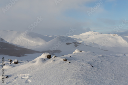 snow covered mountains, Iceland