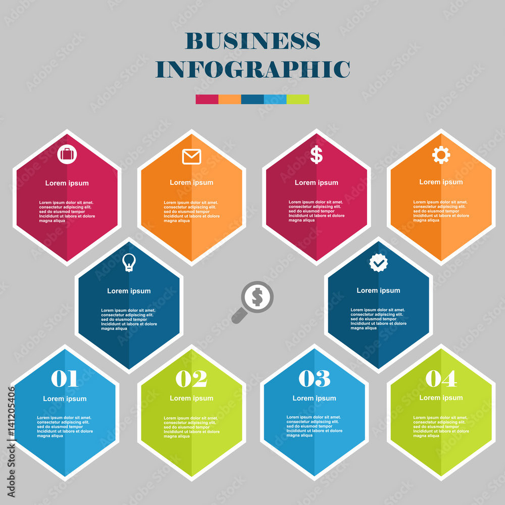 Business infographic hexagon Business infographic hexagon