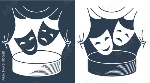 concept theater  in the form of theatrical masks