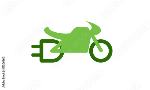 Electric motorcycle. Vector icon