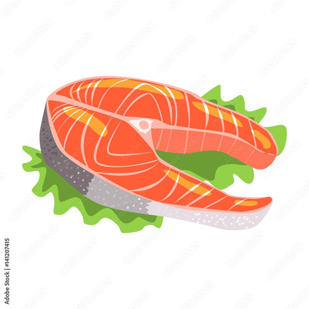 Salmon Fish Steak, Food Item Rich In Proteins, Important Element Of The