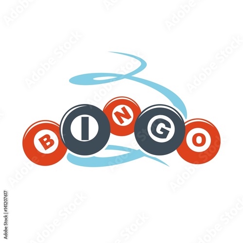 Bingo letters on colorful balls hand drawn pattern isolated