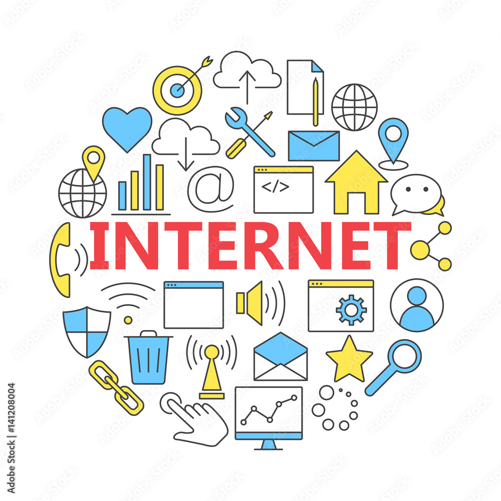 Universal internet icon to use in web and mobile UI, set of basi Universal internet icon to use in web and mobile UI, set of basi