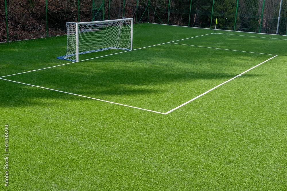 Fototapeta premium football field with synthetic grass