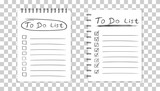Realistic notepad with spiral. To do list icon with hand drawn text. School business diary. Office stationery notebook on isolated background