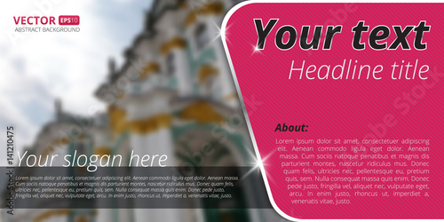 Business flyer template with blur background and place for your text. Use this vector layout for design your website or publications.