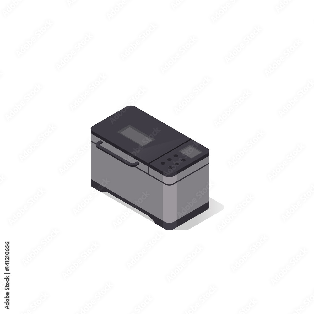A modern home bread maker. Isometric illustration A modern home bread maker. Isometric illustration
