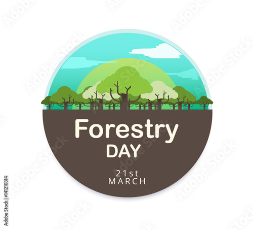 Forestry day logo design. vector illustration.