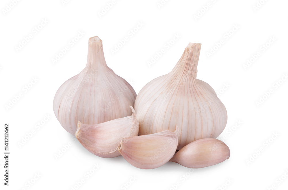 Fresh garlic on white background Fresh garlic on white background