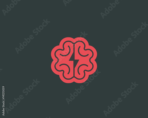 Abstract brain logo design template. Brainstorm vector sign. Education medicine smart logotype.