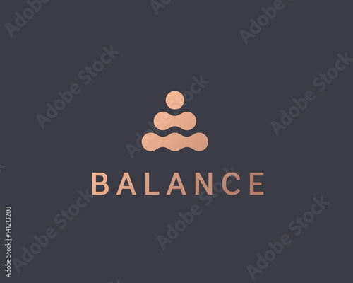 Abstract balance vector logo design template. Spa harmony minimal logotype.